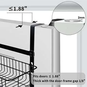 Patfkemt Over The Door Organizer with Baskets and Hooks