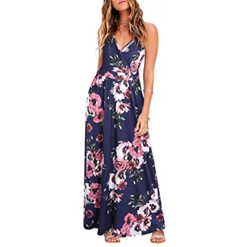 VOTEPRETTY Floral Summer Maxi Dress with Pockets