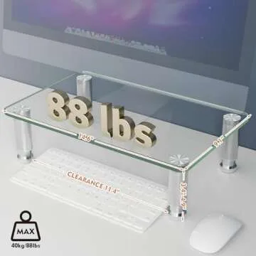 Clear Adjustable Computer Monitor Stand Riser for Desk