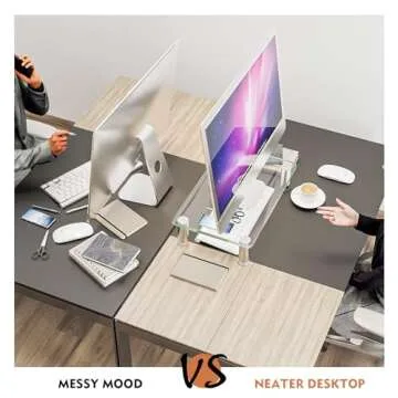 Clear Adjustable Computer Monitor Stand Riser for Desk