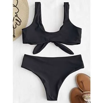 ZAFUL Women's Sexy Bikini Swimsuit Adjustable Fit in Black