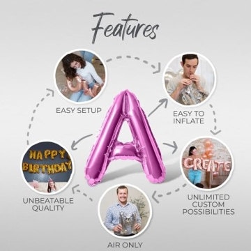 16" Pink Letter Balloons for Valentine's Day Decorations