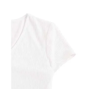 SweatyRocks Sexy V Neck Lace Hem Crop Top for Women