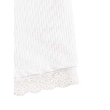 SweatyRocks Sexy V Neck Lace Hem Crop Top for Women