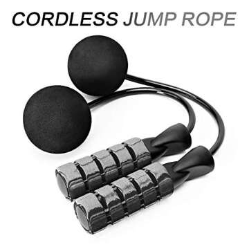 APLUGTEK Jump Rope, Training Ropeless Skipping Rope for Fitness, Adjustable Weighted Cordless Jump R...