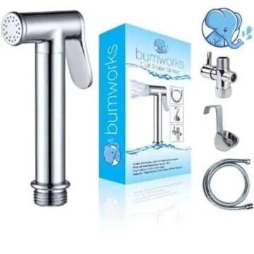Bumworks Handheld Bidet Cloth Diaper Sprayer for Toilet | Bum Gun Butt Washer, Hand Held Bidet Hose Attachment Water Jet Spray Set | Baday Toilet Kit (Bedit Toilet Badae Biday Boday Toilet Seat)