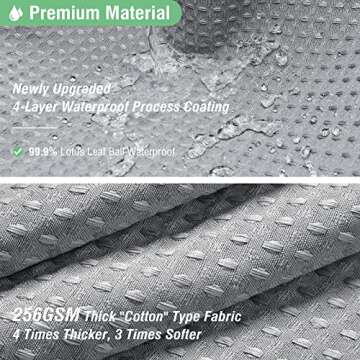 Dynamene Grey Fabric Shower Curtain for Bathroom - Waffle Weave Textured Heavy Duty , 256GSM Hotel Luxury Weighted Cloth Bath Curtain Set with 12 Plastic Hooks,72x72, Grey/Gray