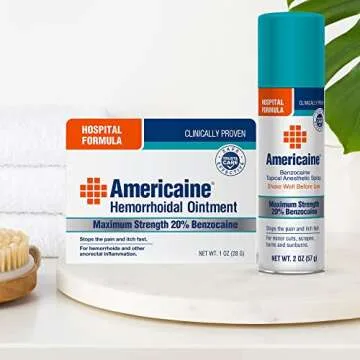 Americaine Hospital Formula, Maximum Strength Benzocaine Topical Anesthetic Spray, For Minor Cuts, Scrapes, Burns & Sunburn, 2 oz Can (Packaging may vary)