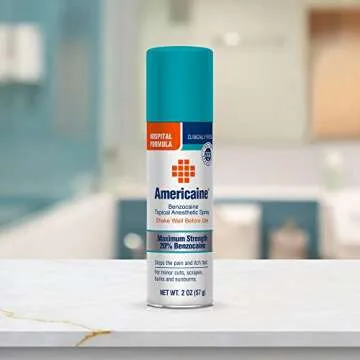 Americaine Hospital Formula, Maximum Strength Benzocaine Topical Anesthetic Spray, For Minor Cuts, Scrapes, Burns & Sunburn, 2 oz Can (Packaging may vary)
