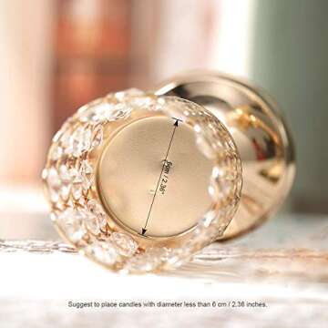 VINCIGANT Gold Crystal Cylinder Candle Holders Set of 2 for Wedding Table Centerpieces Anniversary Celebration DecorationsGifts,12 Inches Tall