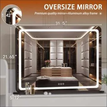 Illuminate Your Beauty with the Hasipu Vanity Mirror – 32" x 22" LED Makeup Powerhouse