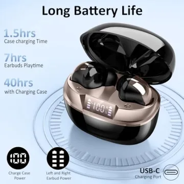 Premium Wireless Earbuds with 47H Playtime & Noise Isolation