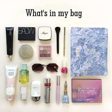 STARDW Floral Cosmetic Bags Makeup Bags for Women and Girls,Travel Makeup Bag Large Aesthetic Makeup Bag,Makeup Organizer Bag Zipper Pouch (Embossed Flowers)