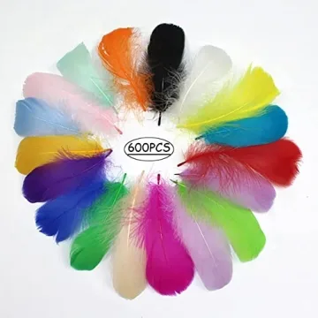 Vibrant 800pcs Natural Goose Feathers in 20 Colors