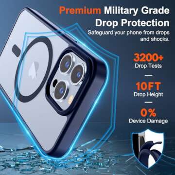 SUPFINE Magnetic iPhone 12 Pro Max Case with 10 FT Drop Protection