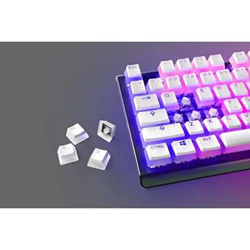 SteelSeries PrismCaps – Double Shot Pudding-style Keycaps – Durable PBT Thermoplastic – Compatible with Most Mechanical Keyboards – MX Stems – White (US Layout)