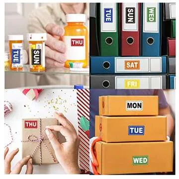 Colorful Week Date Stickers for Planners and Journals