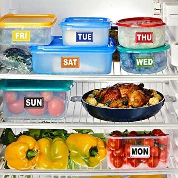 Colorful Week Date Stickers for Planners and Journals