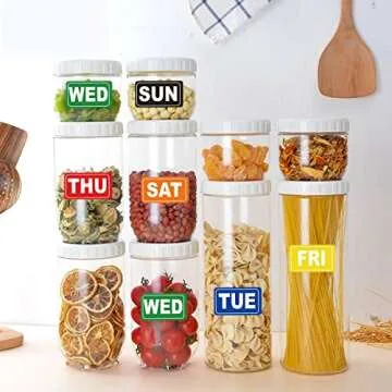 Colorful Week Date Stickers for Planners and Journals