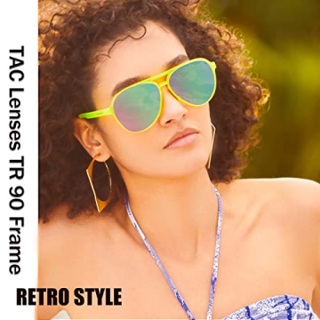 Lasiyanor Lightweight TAC Polarized Tinted Classic Vintage Retro 70s Sunglasses, TR-90 Frame for Women Men, UV 400 Protection