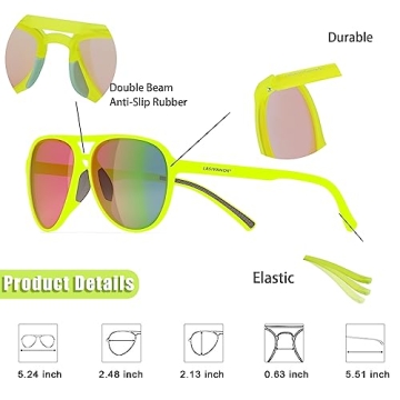Lasiyanor Lightweight TAC Polarized Tinted Classic Vintage Retro 70s Sunglasses, TR-90 Frame for Women Men, UV 400 Protection
