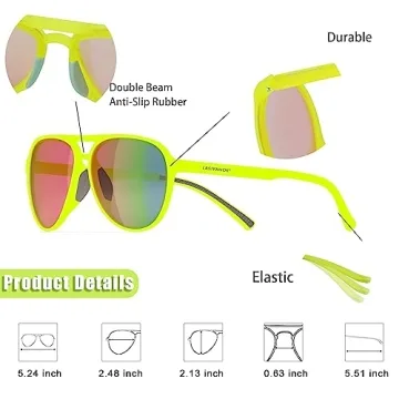Lasiyanor Lightweight TAC Polarized Tinted Classic Vintage Retro 70s Sunglasses, TR-90 Frame for Women Men, UV 400 Protection