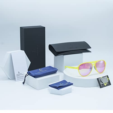 Lasiyanor Lightweight TAC Polarized Tinted Classic Vintage Retro 70s Sunglasses, TR-90 Frame for Women Men, UV 400 Protection