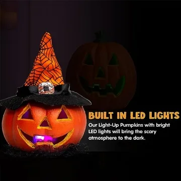 Light Up Pumpkin Decor Set for Spooky Halloween Fun