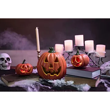 Light Up Pumpkin Decor Set for Spooky Halloween Fun