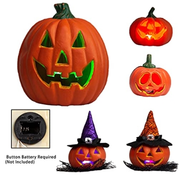 Light Up Pumpkin Decor Set for Spooky Halloween Fun