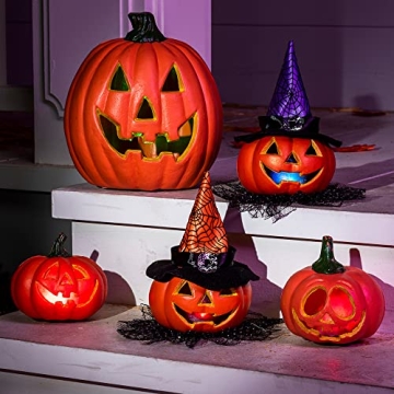 Light Up Pumpkin Decor Set for Spooky Halloween Fun