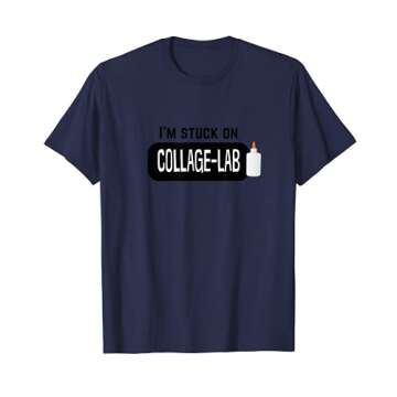 Collage Lab Glue Design T-Shirt - Fun and Creative Wear, Lightweight