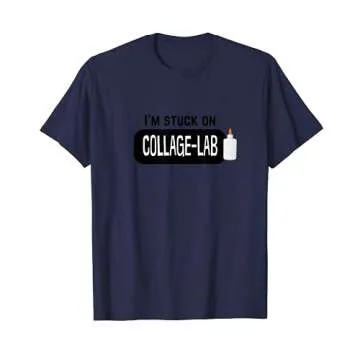 Collage Lab Glue Design T-Shirt - Fun and Creative Wear, Lightweight