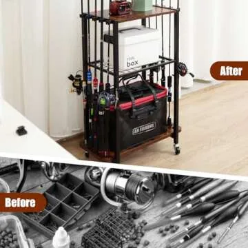 Aledaras Fishing Rod Holders for Garage - Store Up to 10 Fishing Rods