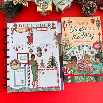 Rongrong Holiday Planner Stickers Book Jingle All The Way Theme for Planners & Journals – Premium ...