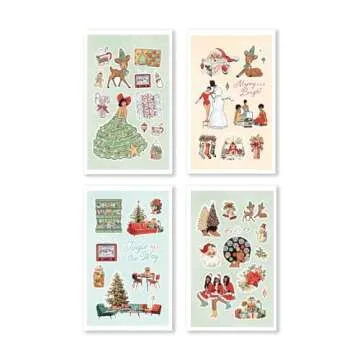 Rongrong Holiday Planner Stickers Book Jingle All The Way Theme for Planners & Journals – Premium Quality Hand Drawn Perfect for Christmas – Scrapbook Accessories – 24 Pages