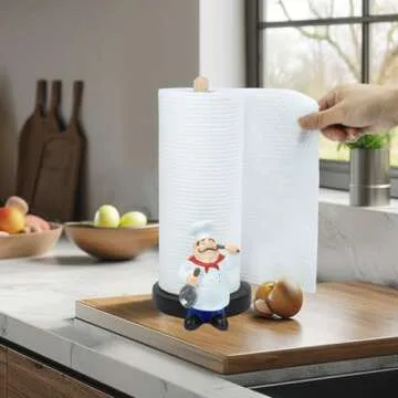MASSJOY Chef Style Paper Towel Holder for Kitchen Decor