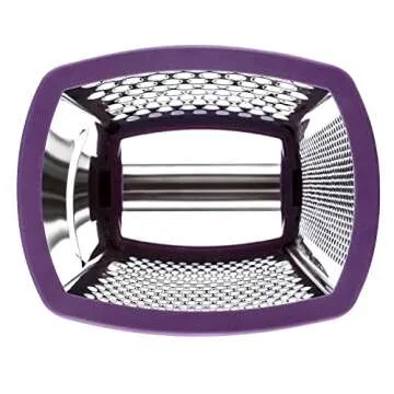 Spring Chef Purple Professional Stainless Steel XL Parmesan Cheese Grater with Handle - Manual Box Grater for Kitchen, 4 Sides, Dishwasher Safe Food Shredder for Vegetable, Potato, Hard Cheese, Carrot