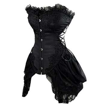 Charmian Gothic Vintage Floral Embroidery Strapless Corset Dress