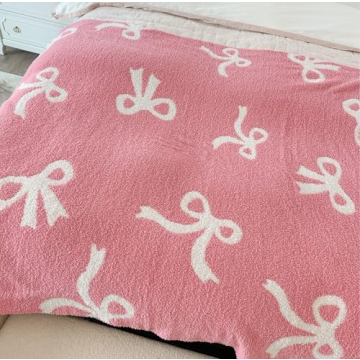 Luxape Bow Blanket Cozy Reversible Design All Ages