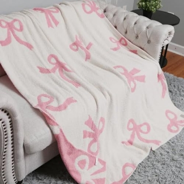 Luxape Bow Blanket Cozy Reversible Design All Ages