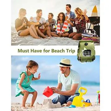 Beaucares Solar Shower Bag,5 Gallons/20L Portable Heating Camp Shower Bag with with Removable Hose and On-Off Switchable Shower Head for Camping Beach Swimming Outdoor Traveling Hiking