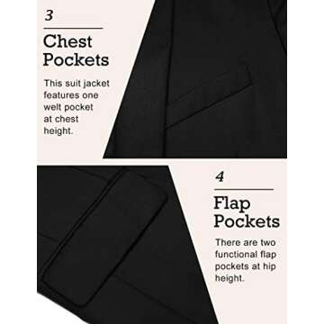 COOFANDY Mens Slim Fit Dress Jacket Suit Blazer Lightweight Sport Jackets Casual Sports Coat (Black L)