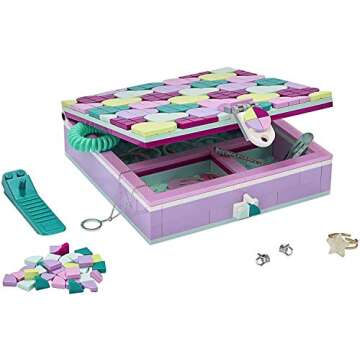 LEGO DOTS Jewelry Box 41915 Craft Decorations Art Kit, for Kids Who are Into Cool Arts and Crafts, A Great Entrance into Unique Arts and Crafts Toys for Kids (374 Pieces), Multicolor