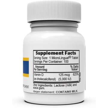 Superior Source Vitamin D3 5000 IU, Under The Tongue Quick Dissolve MicroLingual Tablets, 100 Count,...