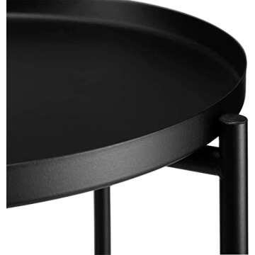 okugafit Outdoor Side Table, Patio Table, Small Outdoor Table for Patio Living Room Bedroom Balcony-Black