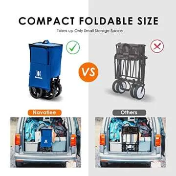Navatiee Heavy Duty Collapsible Folding Wagon Cart