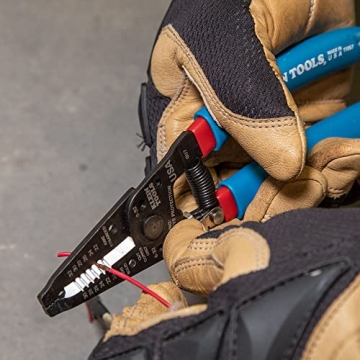Klein Tools 11057 Wire Cutter / Wire Stripper, Made in USA, Heavy Duty Wire Cutter Stripper for 20-30 AWG Solid Wire and 22-32 AWG Stranded Wire