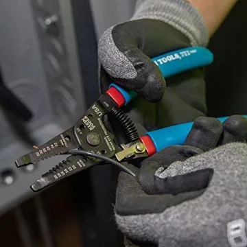 Klein Tools 11057 Wire Cutter / Wire Stripper, Made in USA, Heavy Duty Wire Cutter Stripper for 20-30 AWG Solid Wire and 22-32 AWG Stranded Wire