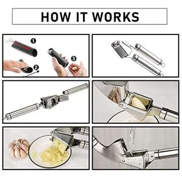 Professional Garlic Press for Easy Mincing & Crushing